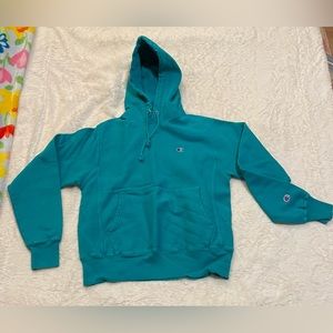 Teal Champion hoodie! Size:Small, Color:Teal